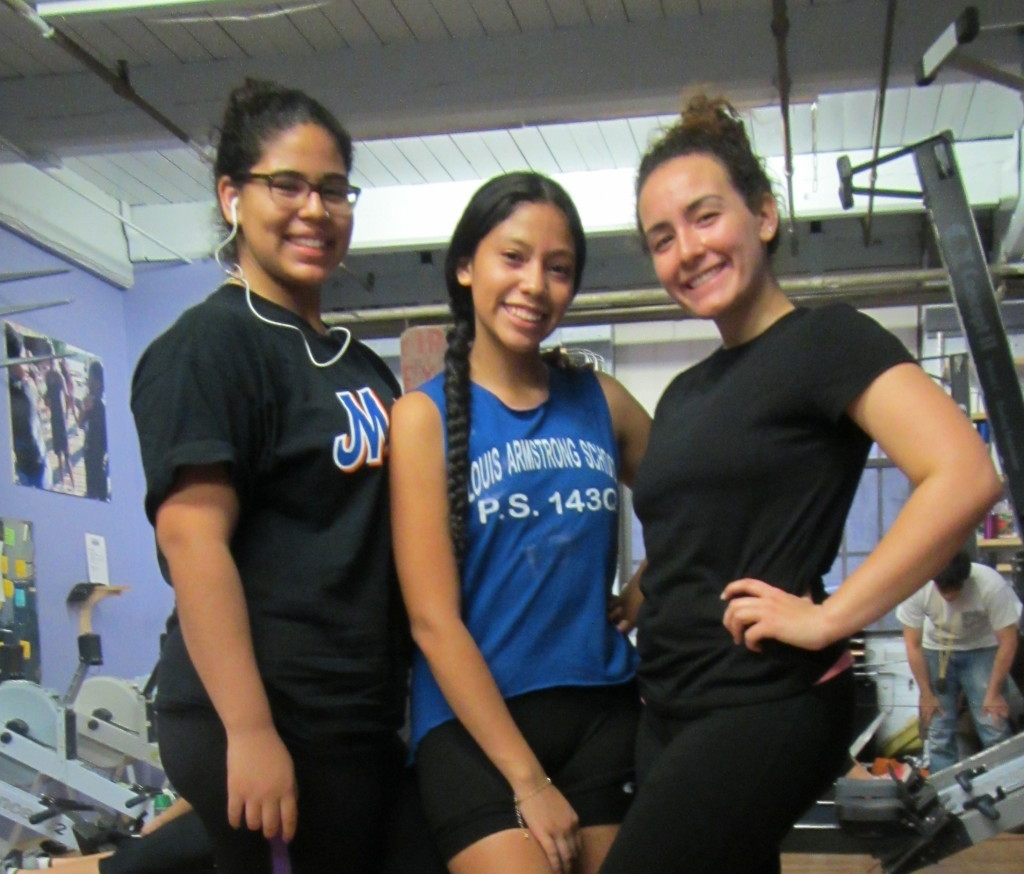 Nicole (left) with her teammates Jacqueline (middle) and Naomi (right)